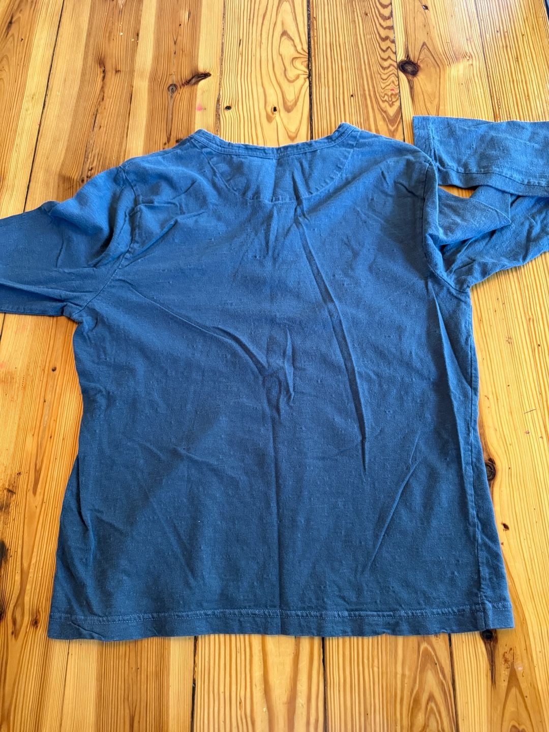 Gap Long Sleeve Henley Size M Blue Cotton Shirt 5