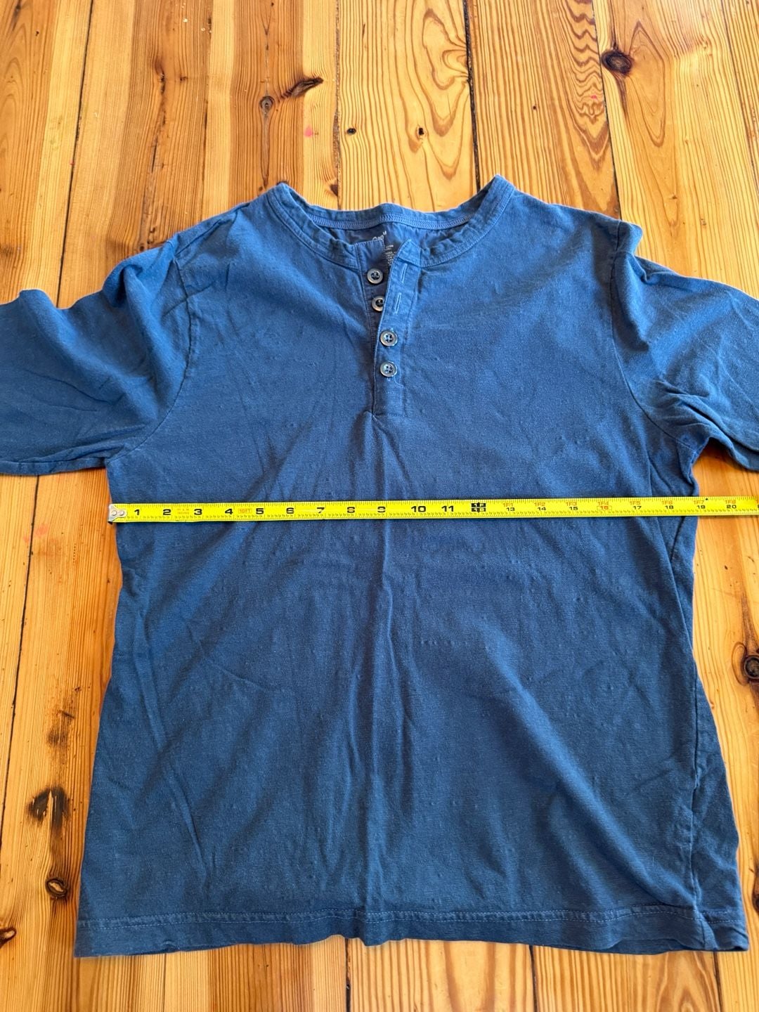 Gap Long Sleeve Henley Size M Blue Cotton Shirt 6
