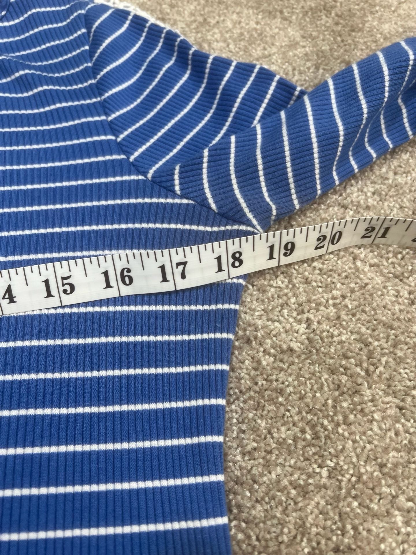 Lilly Pulitzer Dress Size M Blue White Striped Ribbed Lace Sleeve 7
