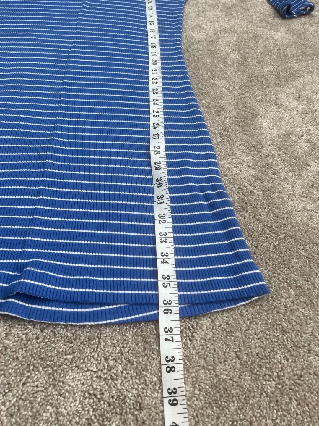 Lilly Pulitzer Dress Size M Blue White Striped Ribbed Lace Sleeve 8