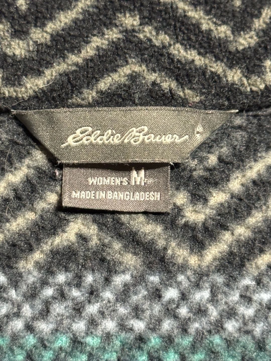 Eddie Bauer Women’s Fair Isle Pattern 1/4 Zip Fleece Pullover 7