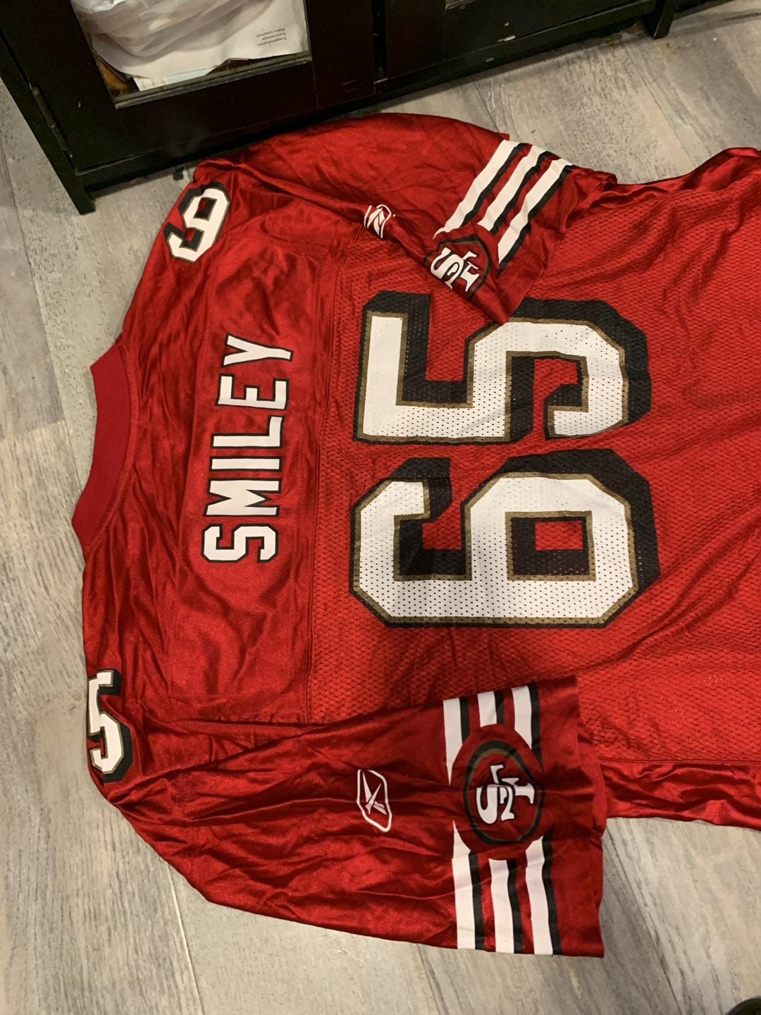 Reebok San Francisco 49ers Smiley 65 Jersey Size XXL Red Football On Field 2