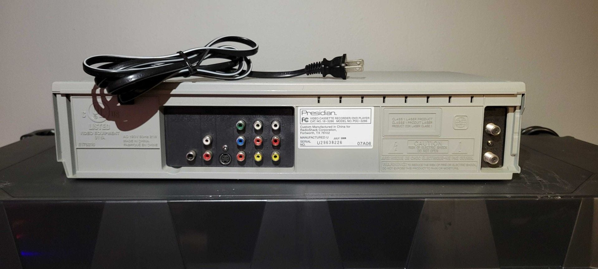 Presidian VCR DVD Recorder Progressive Scan Model PDC-3286 7
