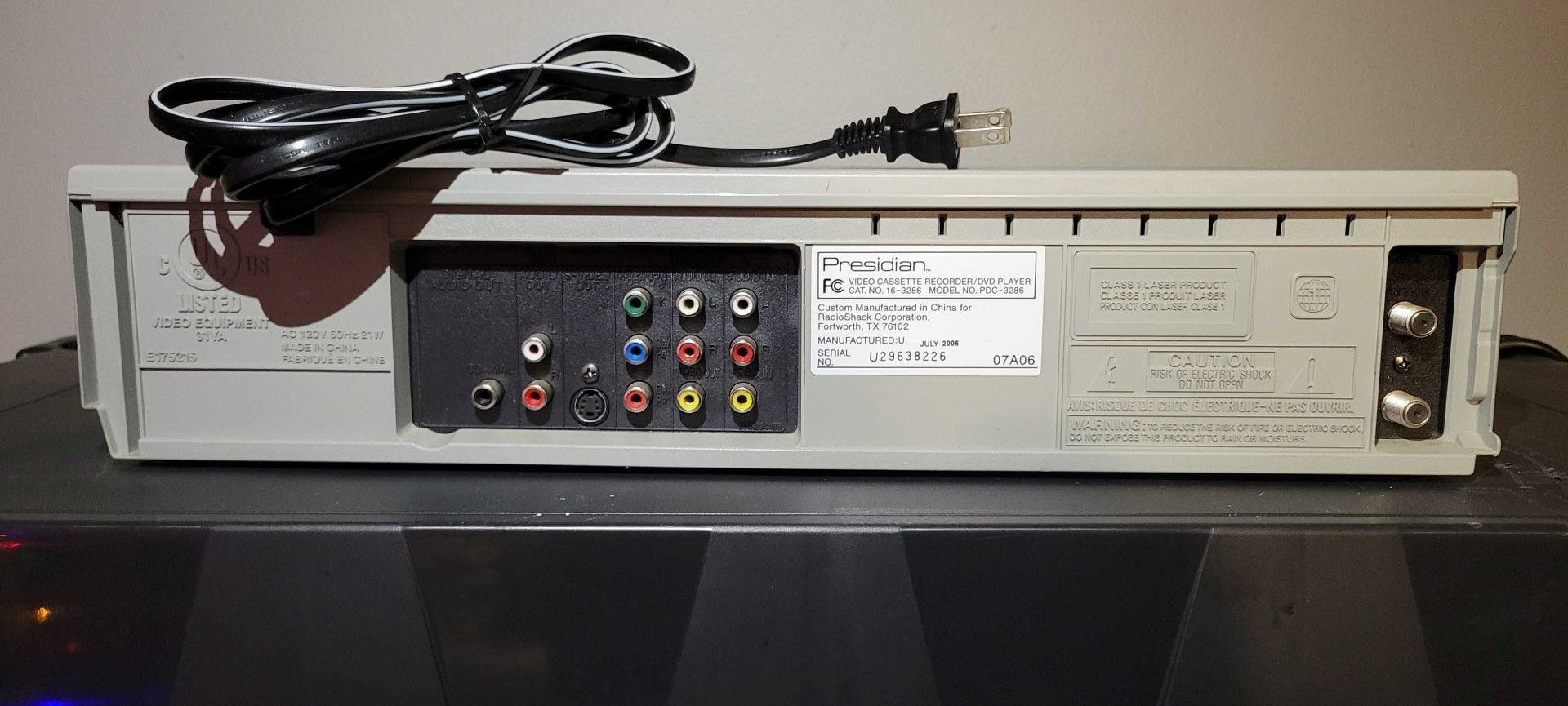 Presidian VCR DVD Recorder Progressive Scan Model PDC-3286 8