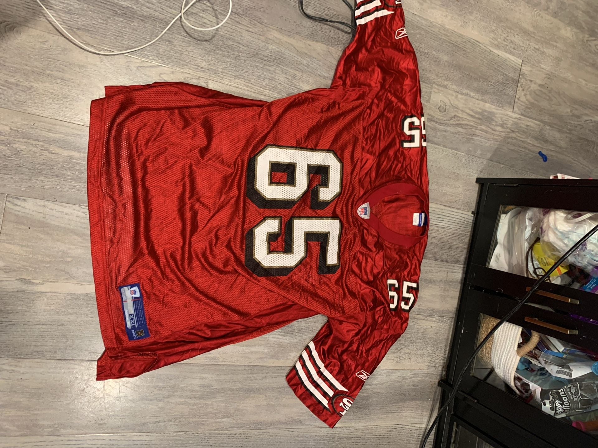 Reebok San Francisco 49ers Smiley 65 Jersey Size XXL Red Football On Field 3