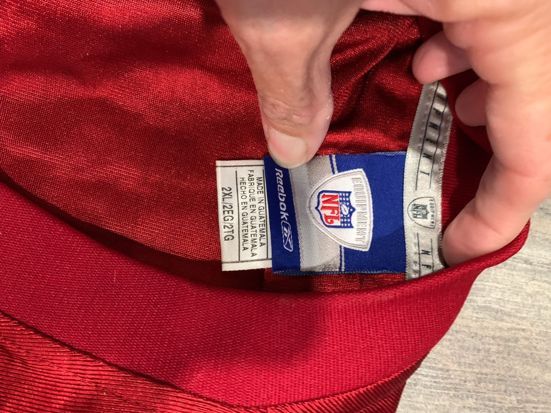 Reebok San Francisco 49ers Smiley 65 Jersey Size XXL Red Football On Field 6