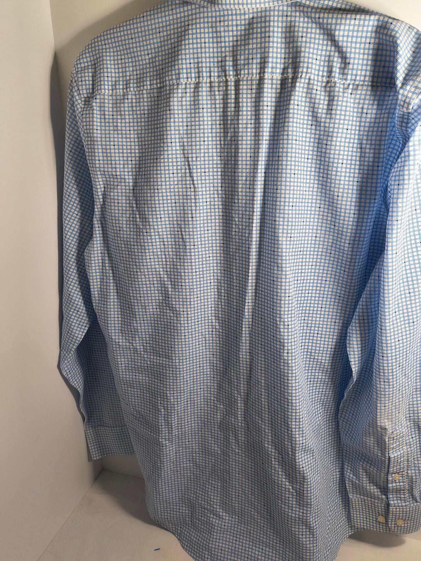 Stafford Travel Performance Dress Shirt Size 15.5 Blue Grid 2