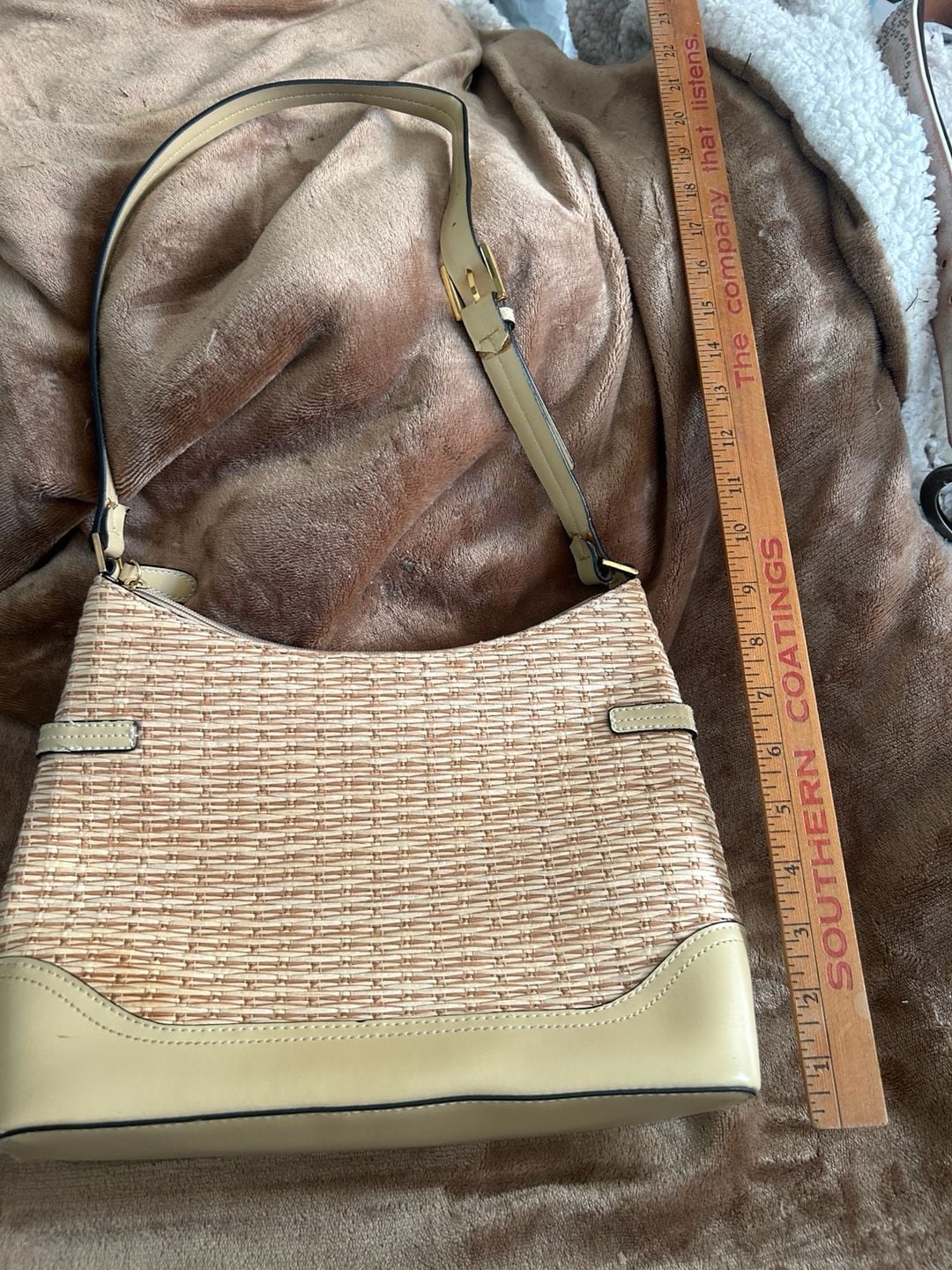 Etienne Aigner Woven Straw Shoulder Bag Tan 5