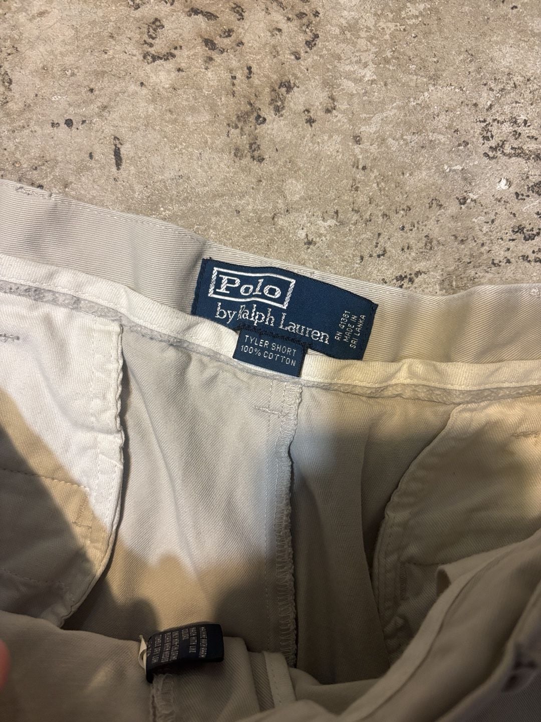 Polo By Ralph Lauren Tyler Short Size 35 Khaki Cotton Pleated Shorts 3