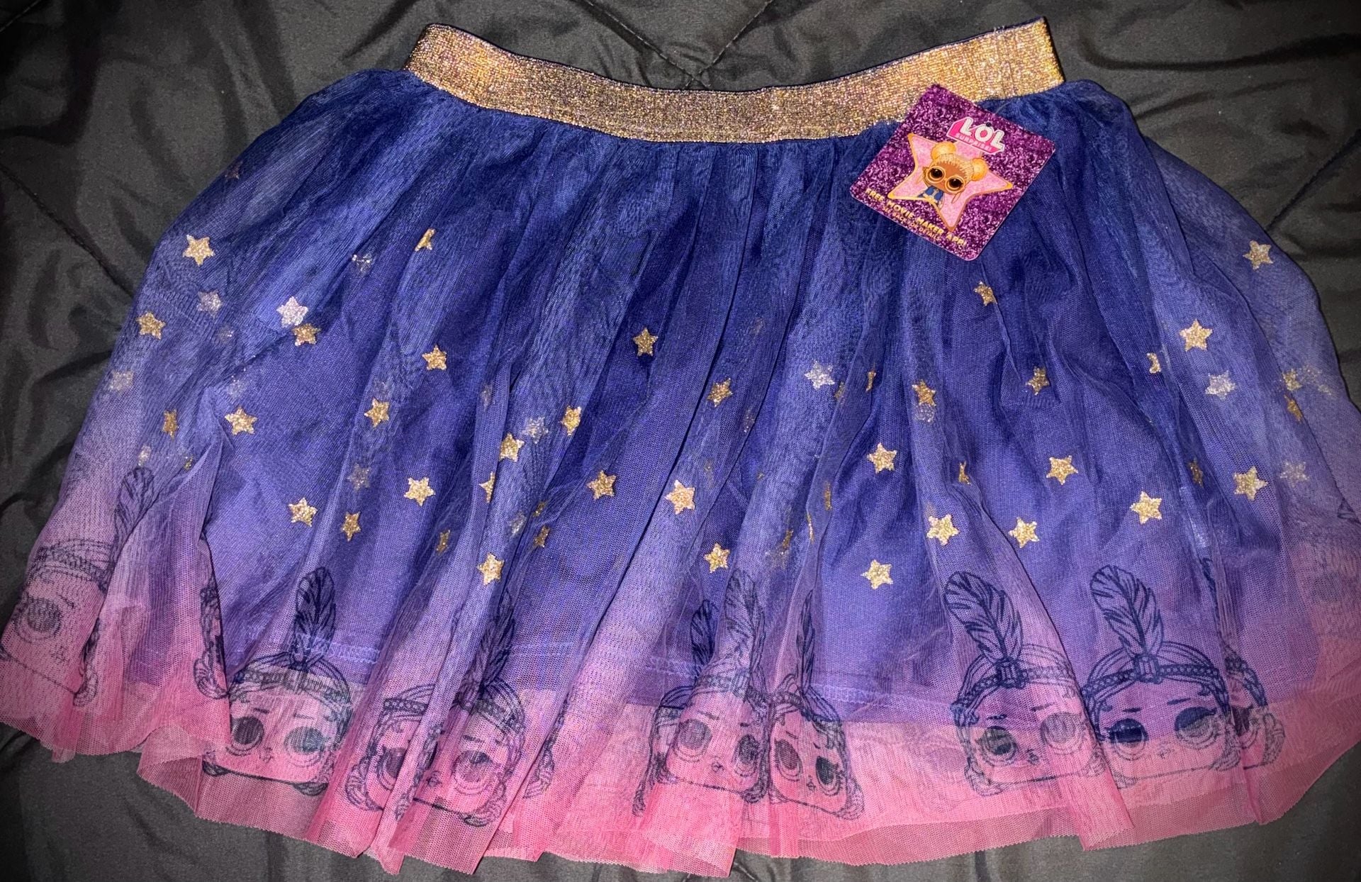 LOL Surprise Tutu Skirt Size XL 14/16 Blue Pink Star Mesh 2