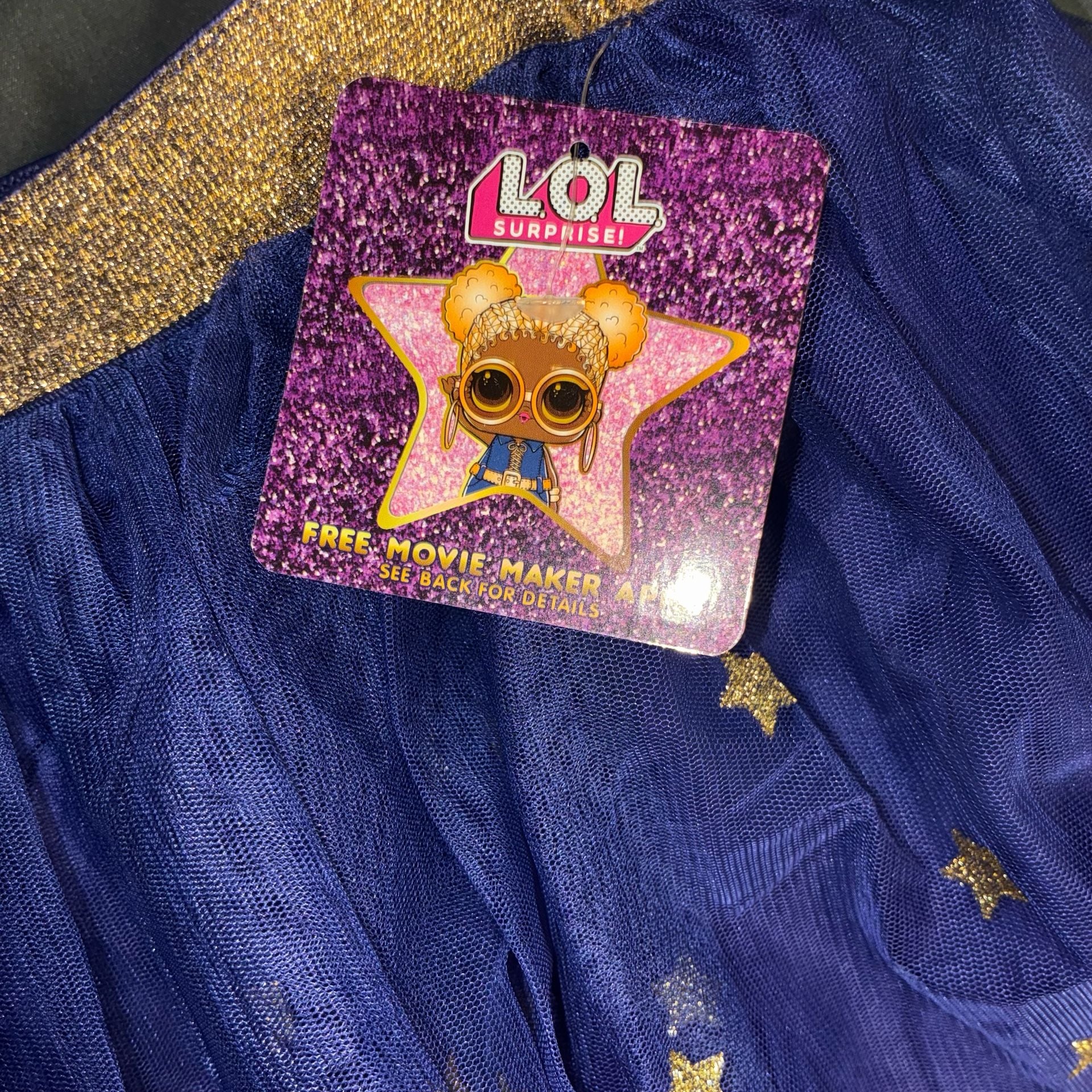 LOL Surprise Tutu Skirt Size XL 14/16 Blue Pink Star Mesh 3