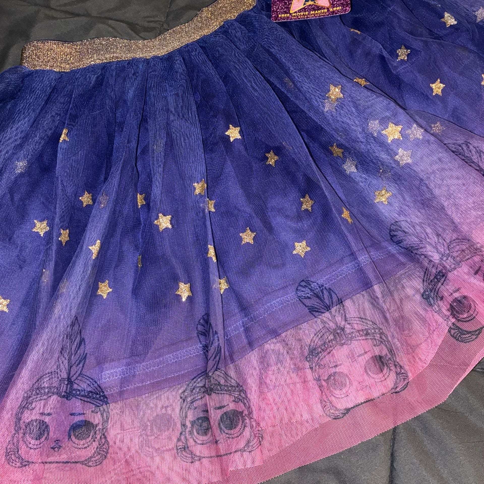 LOL Surprise Tutu Skirt Size XL 14/16 Blue Pink Star Mesh 6