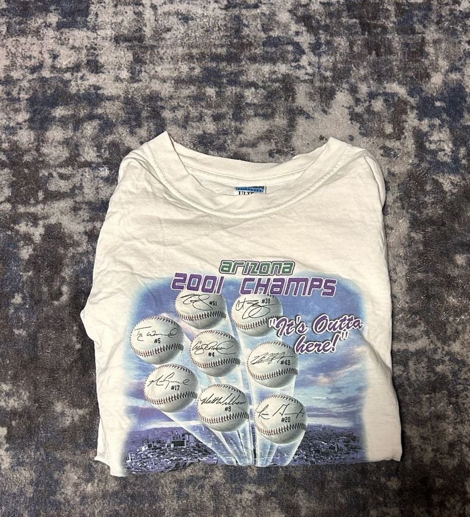 Vintage 2001 Arizona Diamondbacks Champs T-Shirt White 2