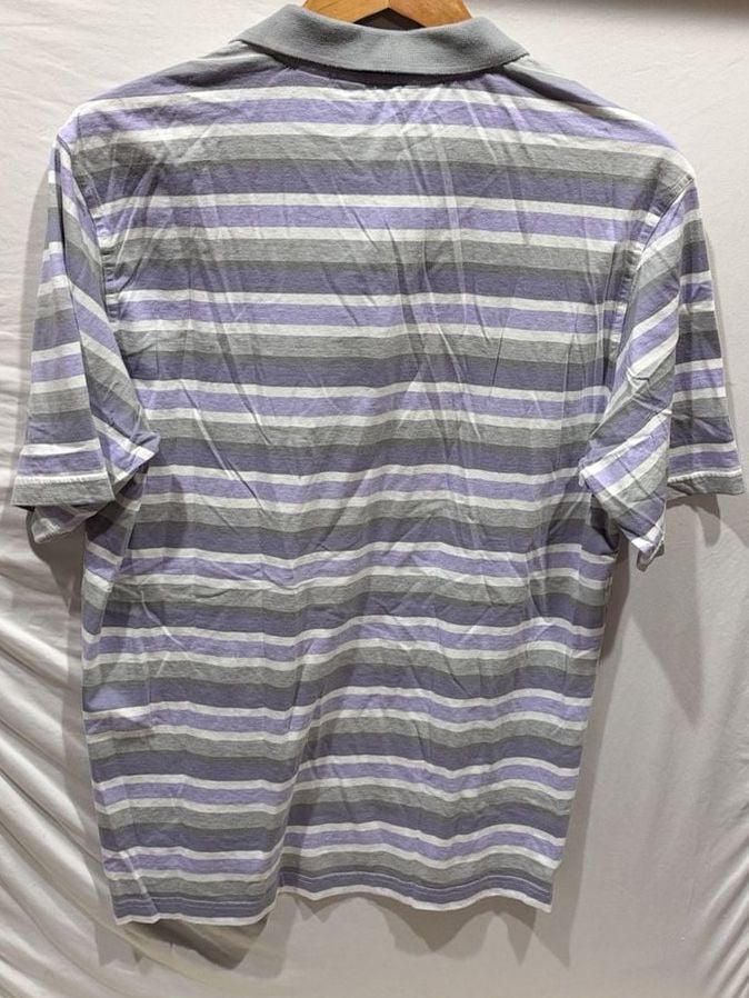 Kenneth Roberts Platinum Polo Shirt Size L Striped Cotton 4