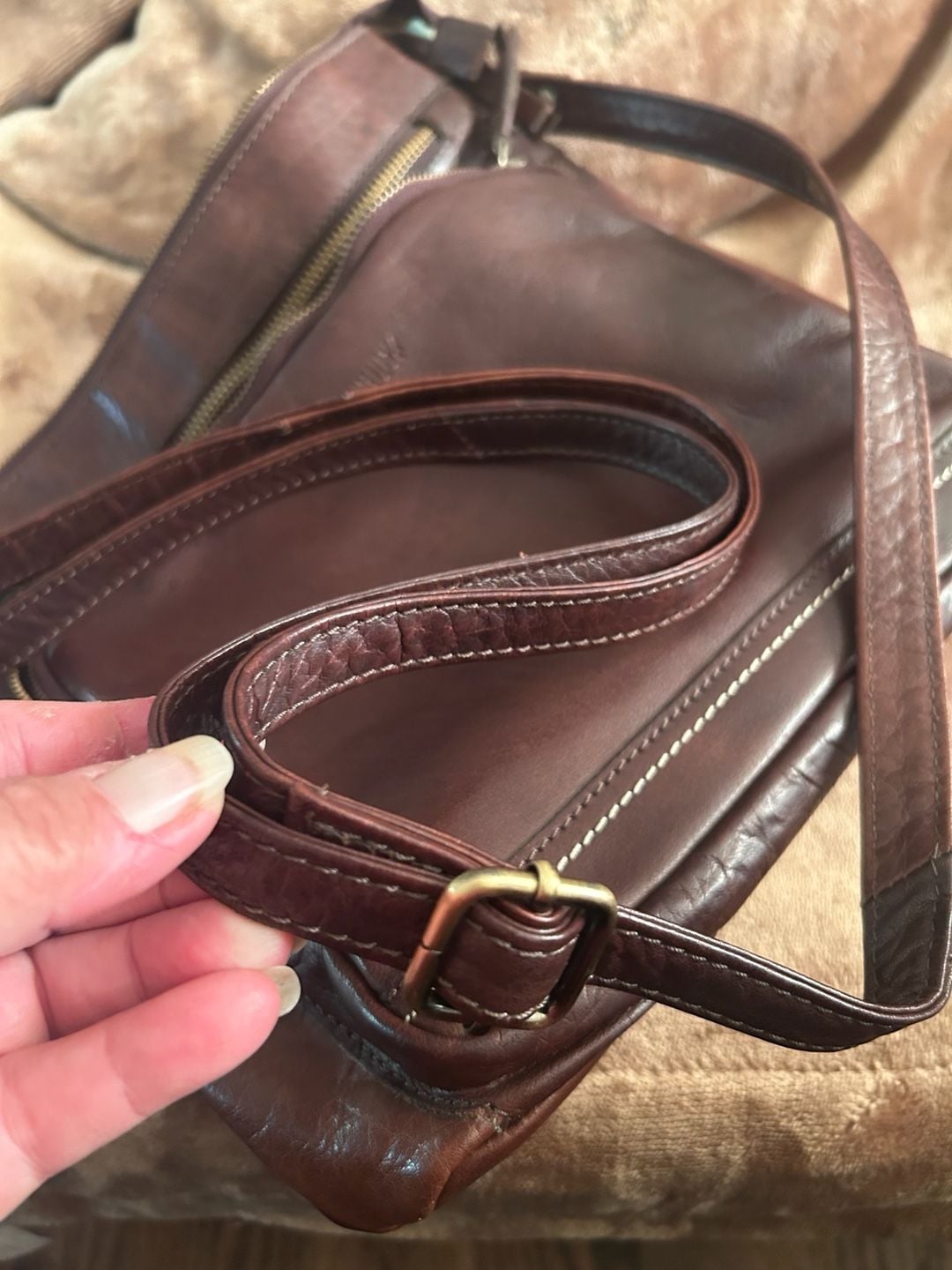Leder Buck Brown Leather Crossbody Bag 8