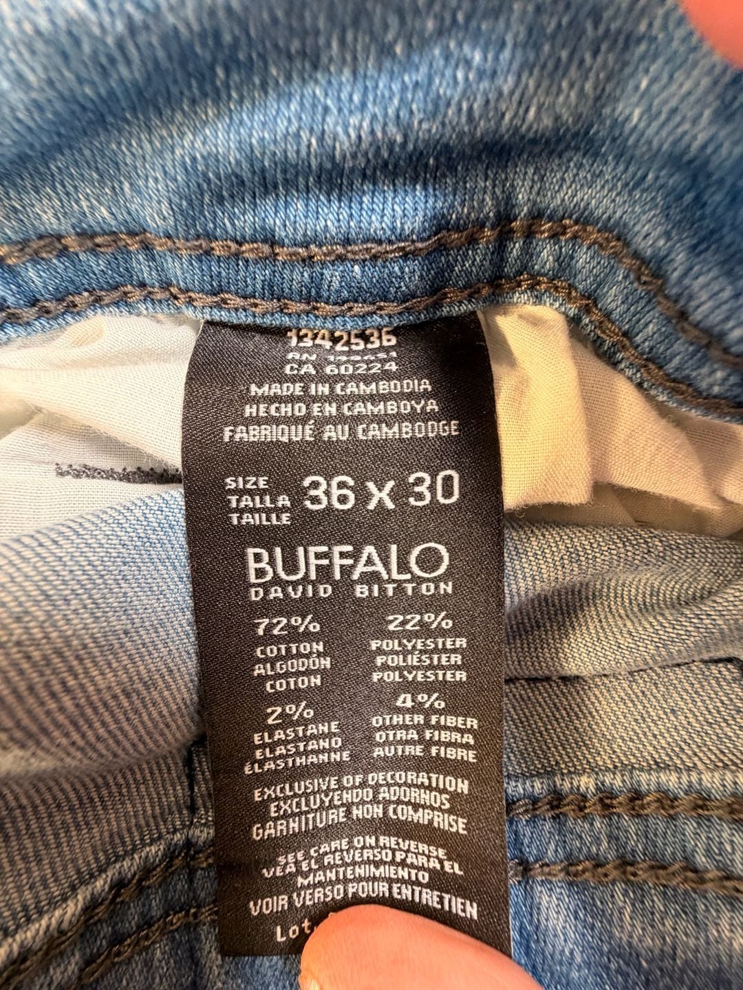 Buffalo David Bitton Axel Slim Stretch Jeans 36x30 Light Wash 7