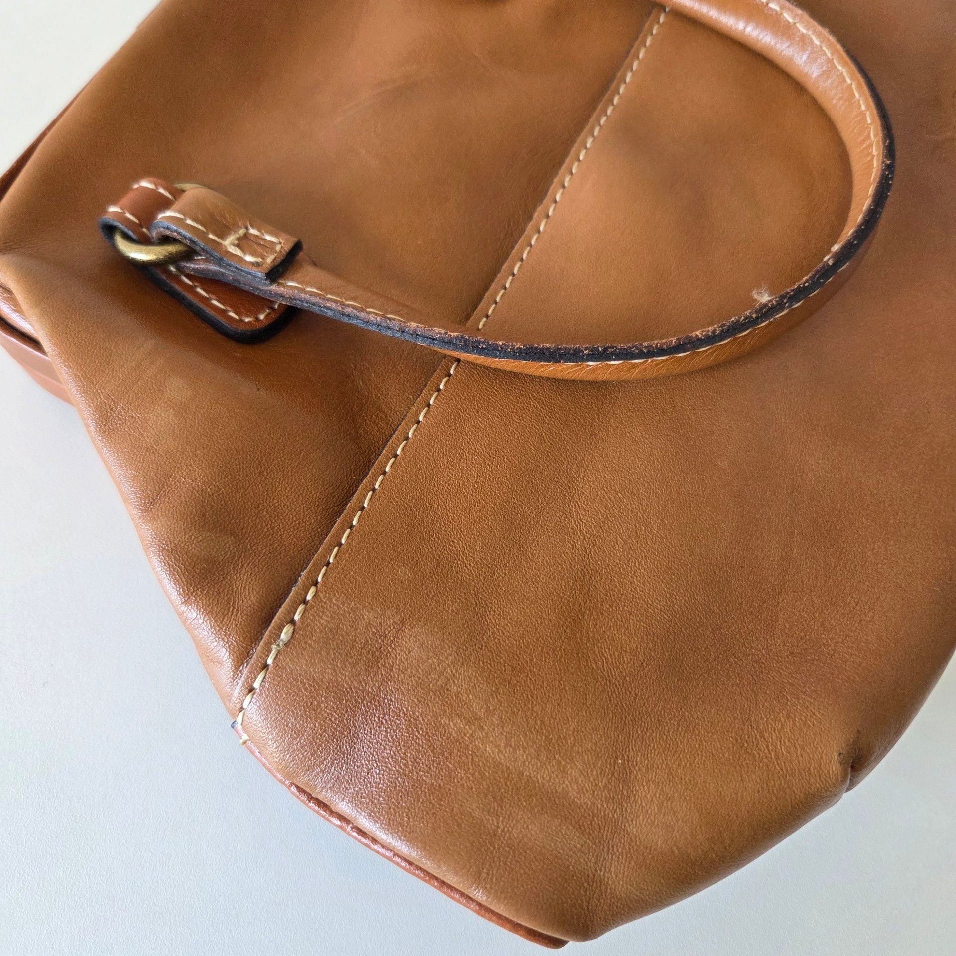Patricia Nash Gracchi Tooled Leather Frame Satchel Bag Florence Tan Pre-owned 12