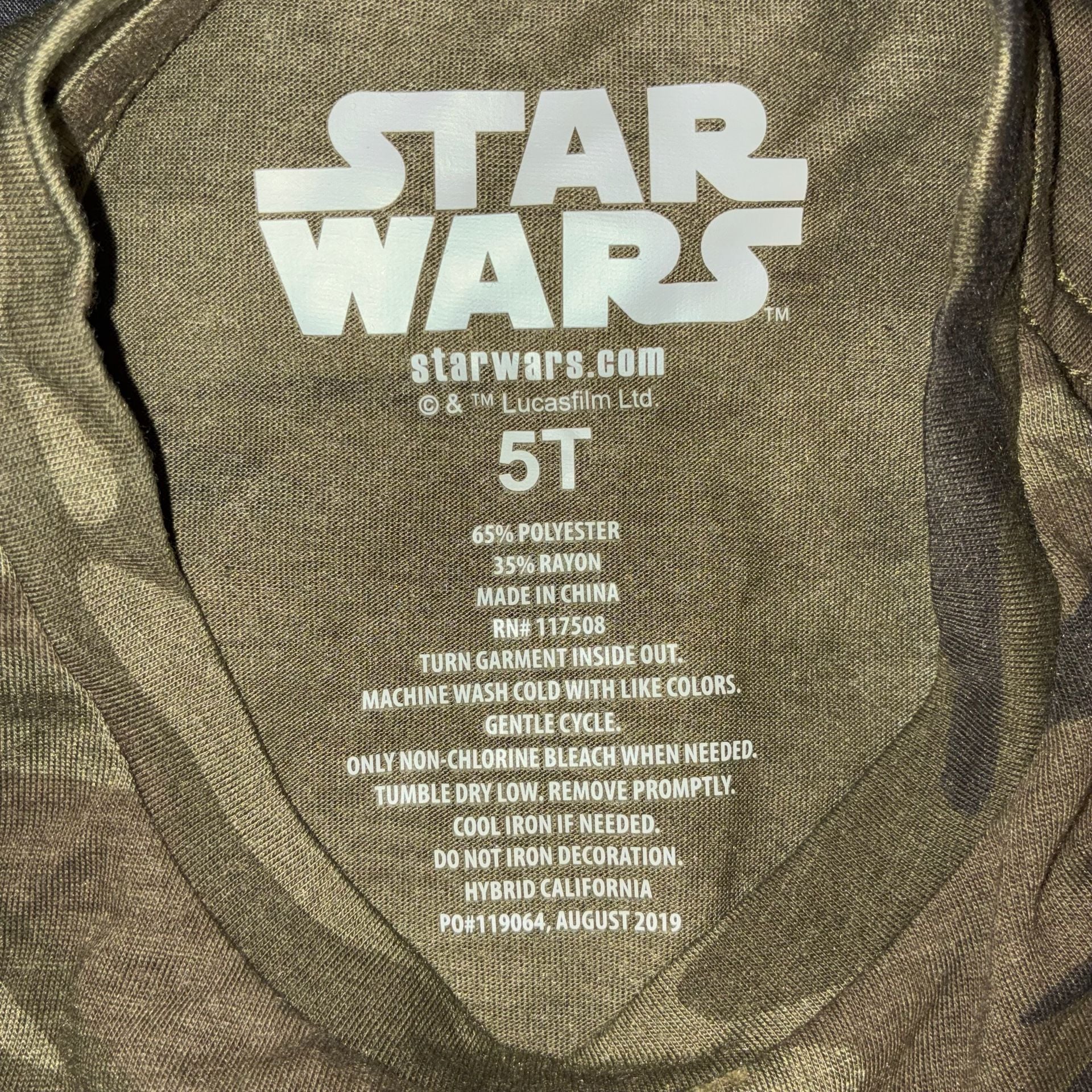 Star Wars Darth Vader Camo T-Shirt Size 5T 2