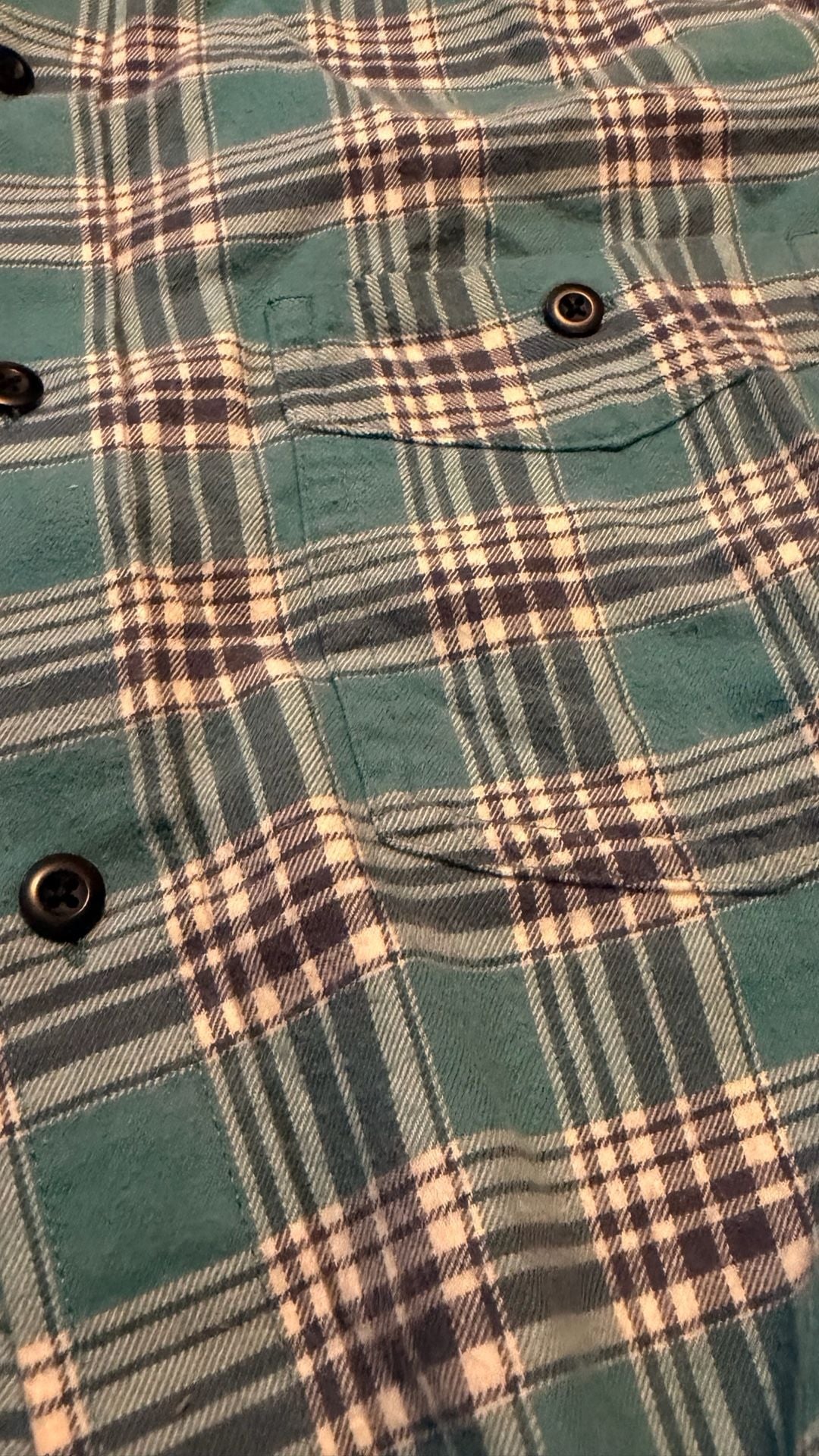 L.L. Bean Plaid Flannel Shirt S-Reg Blue Teal Cotton Long Sleeve 4