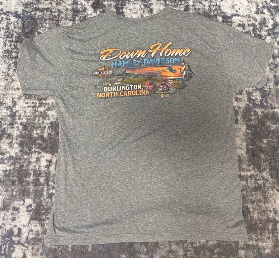 Harley-Davidson Down Home Burlington NC T-Shirt Gray 4