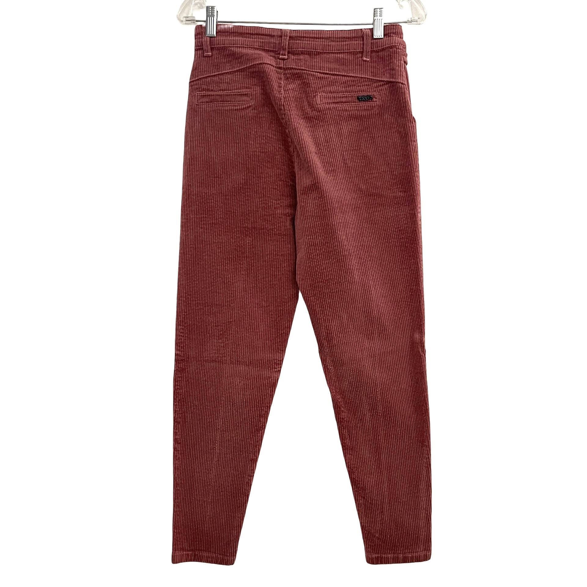 Shunxin Corduroy Pants Size 26 Dark Pink Pleated Trousers 4
