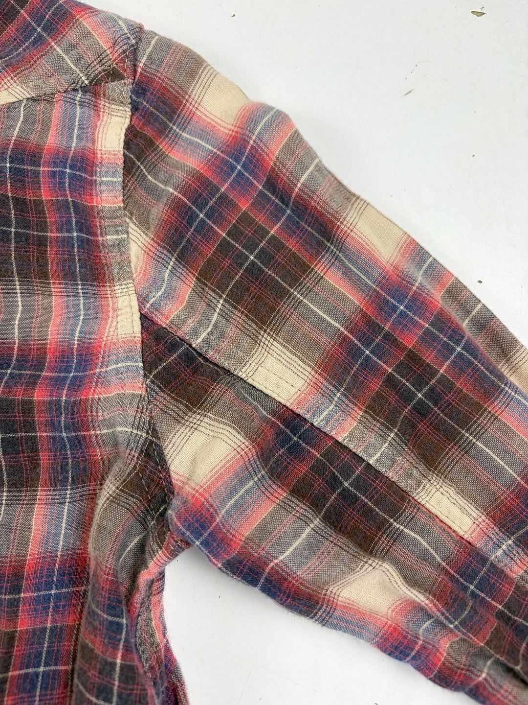 Diesel Plaid Button Down Long Sleeve Shirt Red Blue Cotton Size M (OF) 8