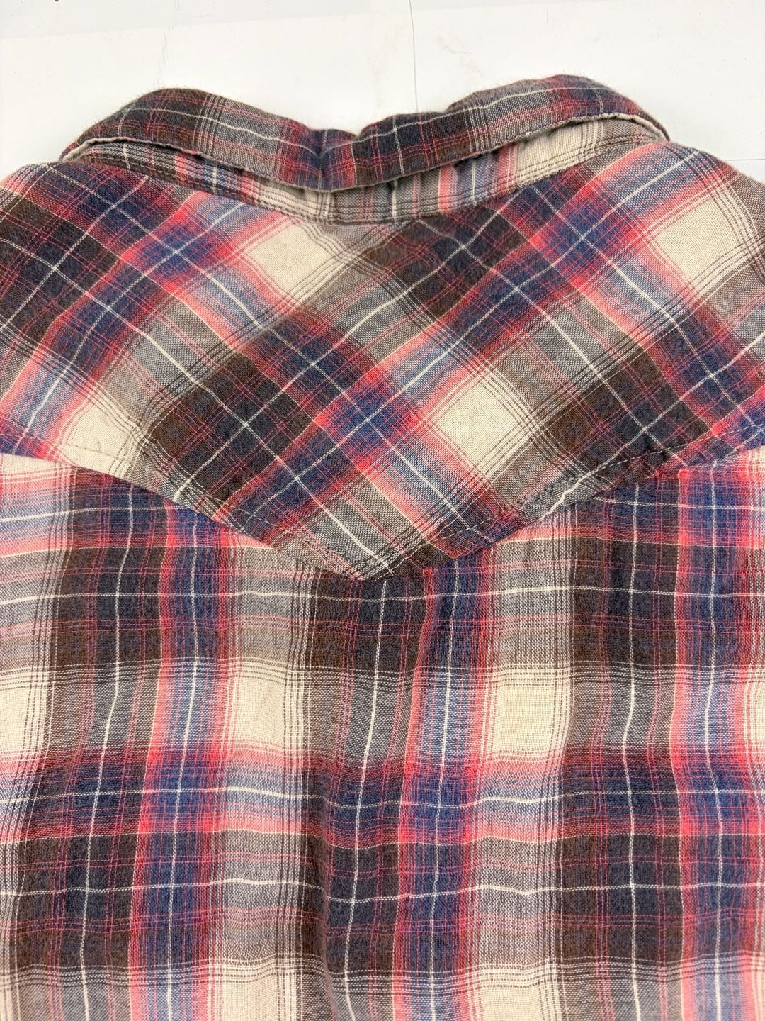 Diesel Plaid Button Down Long Sleeve Shirt Red Blue Cotton Size M (OF) 9