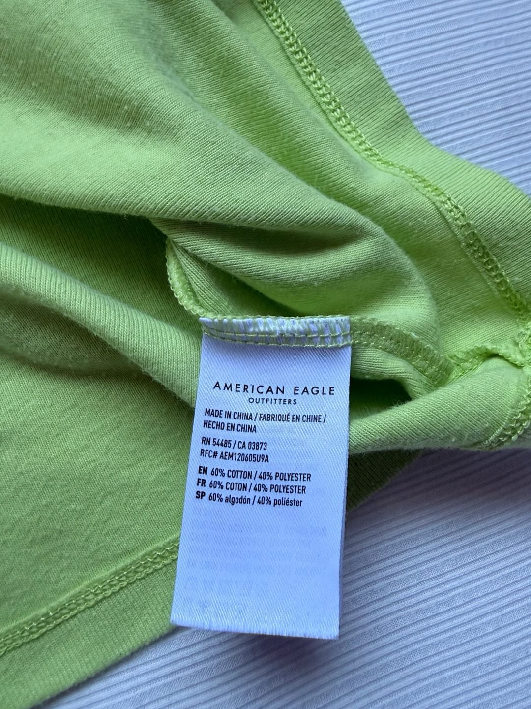 American Eagle Green Ribbed Turtle Baby Tee Size M Y2K Crop Top 5