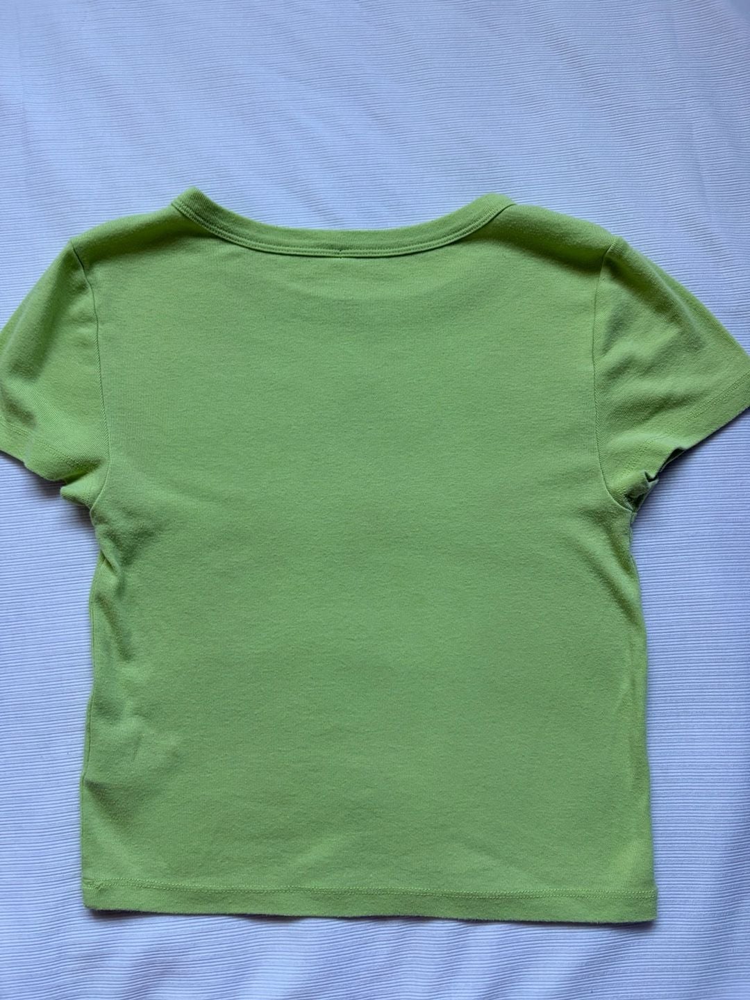 American Eagle Green Ribbed Turtle Baby Tee Size M Y2K Crop Top 6