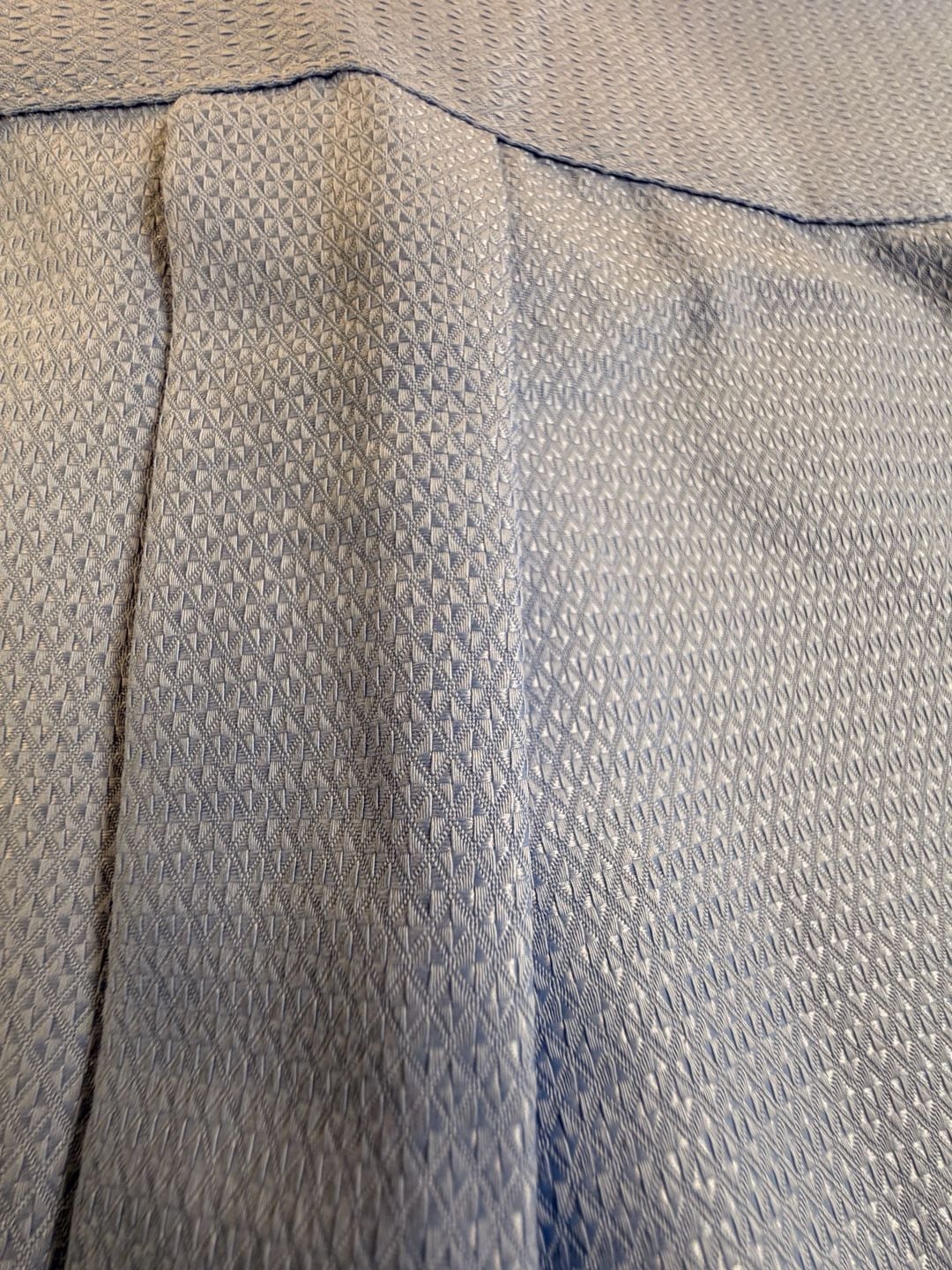 Mens Long Sleeve Dress Shirt Light Blue Geometric Textured 7