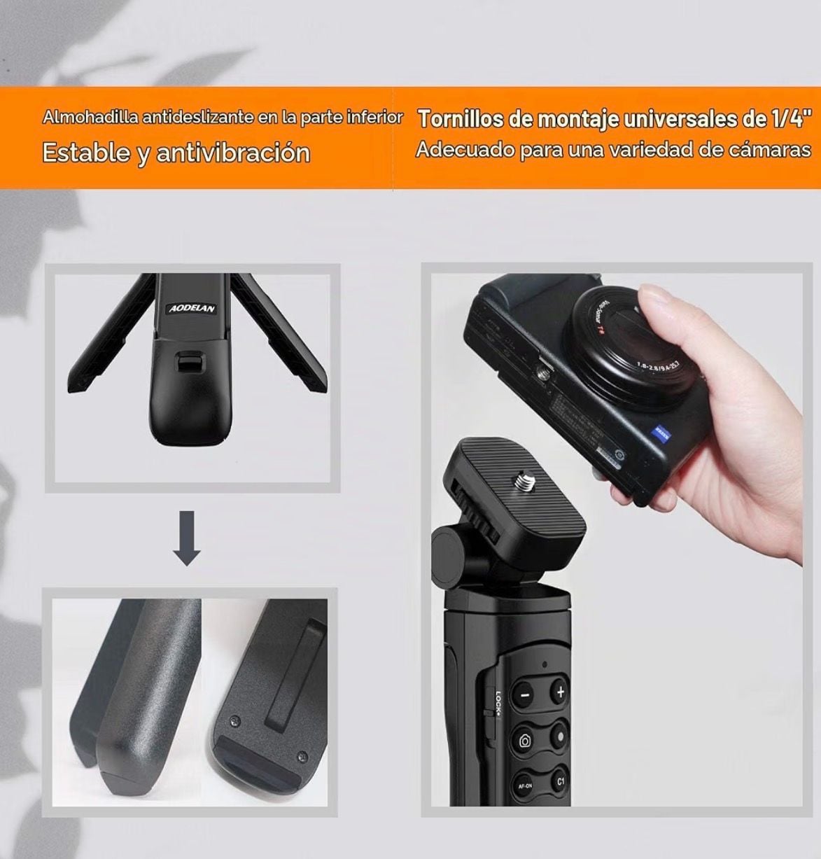 Mini Shooting Grip and Tripod with Wireless Remote Shutter
6