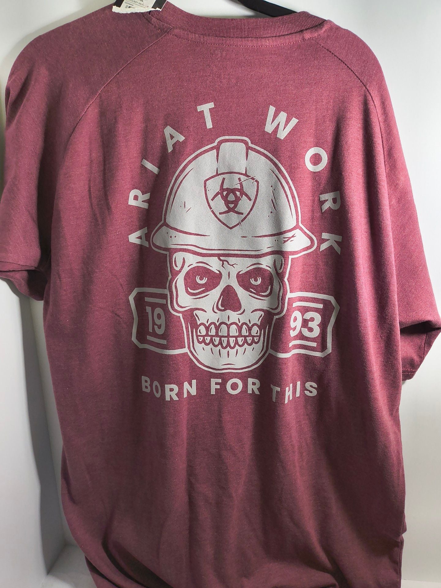 Ariat T-Shirt Size LT Burgundy Pocket Tee 3