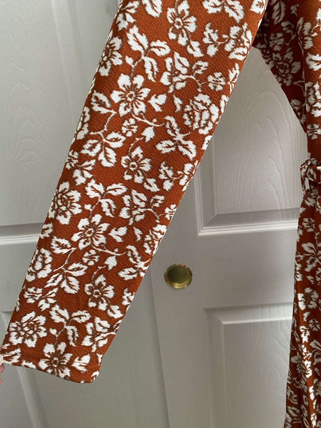 Lark + Grey Mocha Brown Floral Long Sleeve Maxi Dress size XL 4