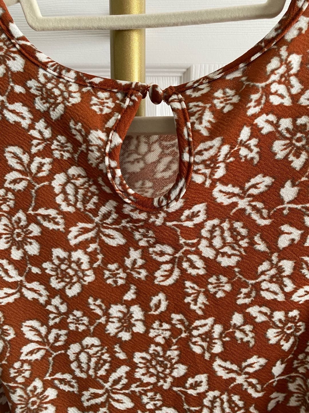 Lark + Grey Mocha Brown Floral Long Sleeve Maxi Dress size XL 7