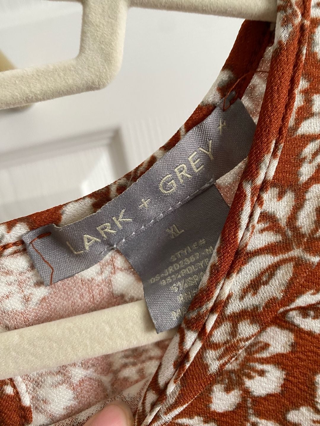 Lark + Grey Mocha Brown Floral Long Sleeve Maxi Dress size XL 8
