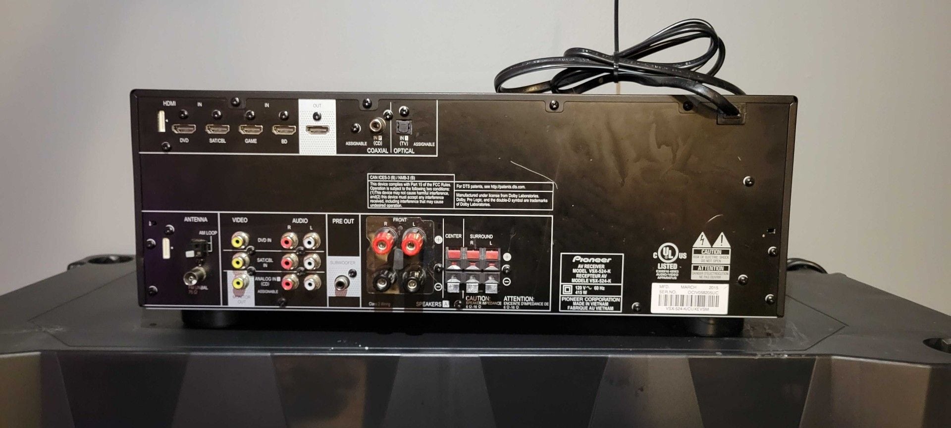 Pioneer AV Receiver VSX-524-K 8