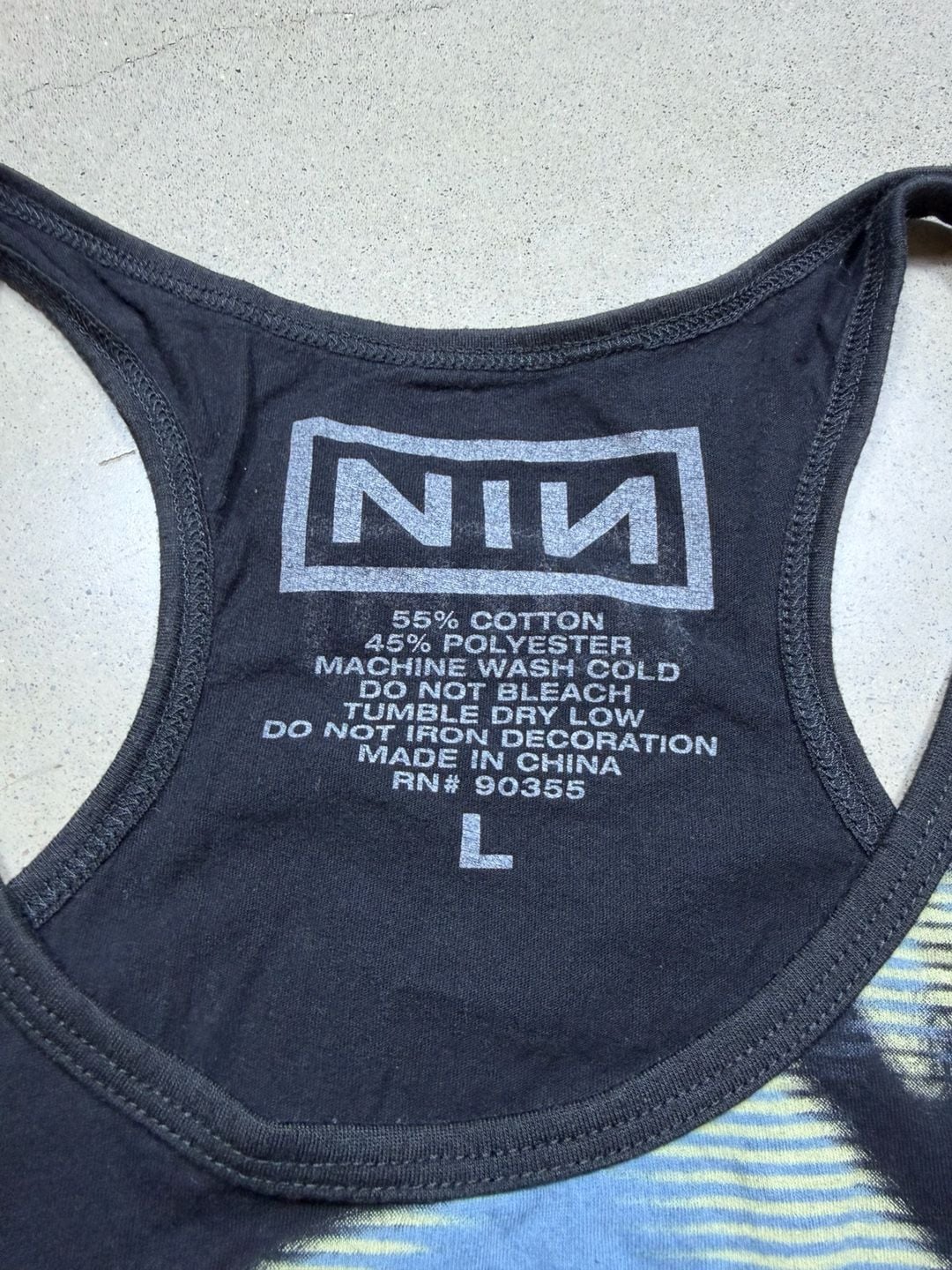 Nine Inch Nails NIN Tank Top Size L Black Graphic Racerback 4