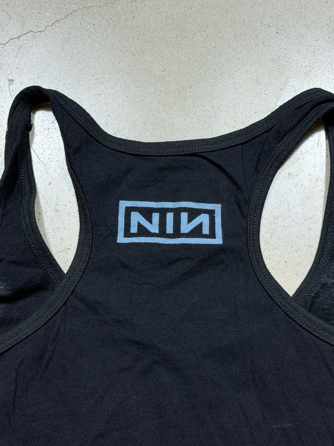 Nine Inch Nails NIN Tank Top Size L Black Graphic Racerback 7
