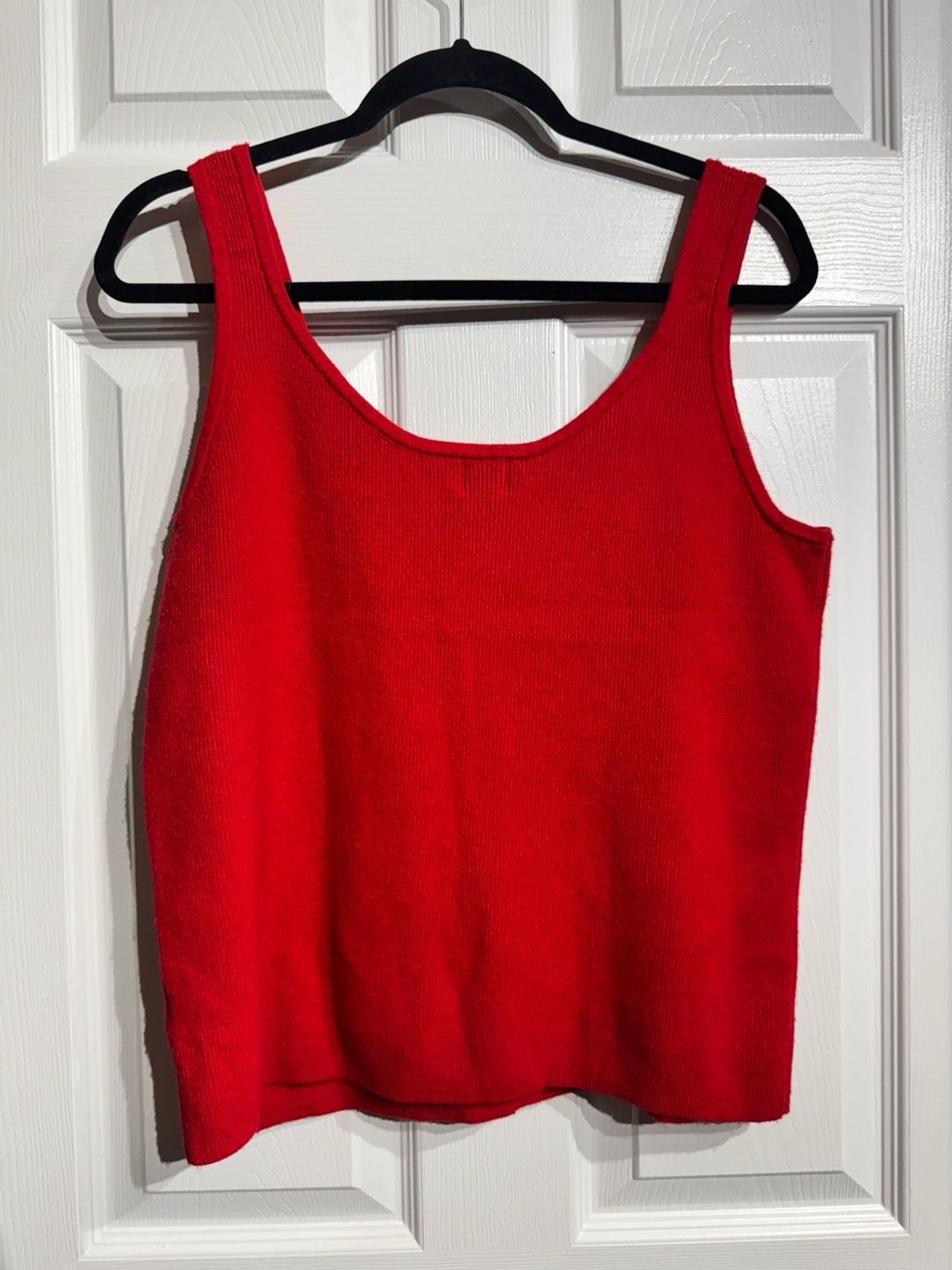 A New Day Ribbed Tank Top Size XXL Red Knit Sleeveless Sweater 3