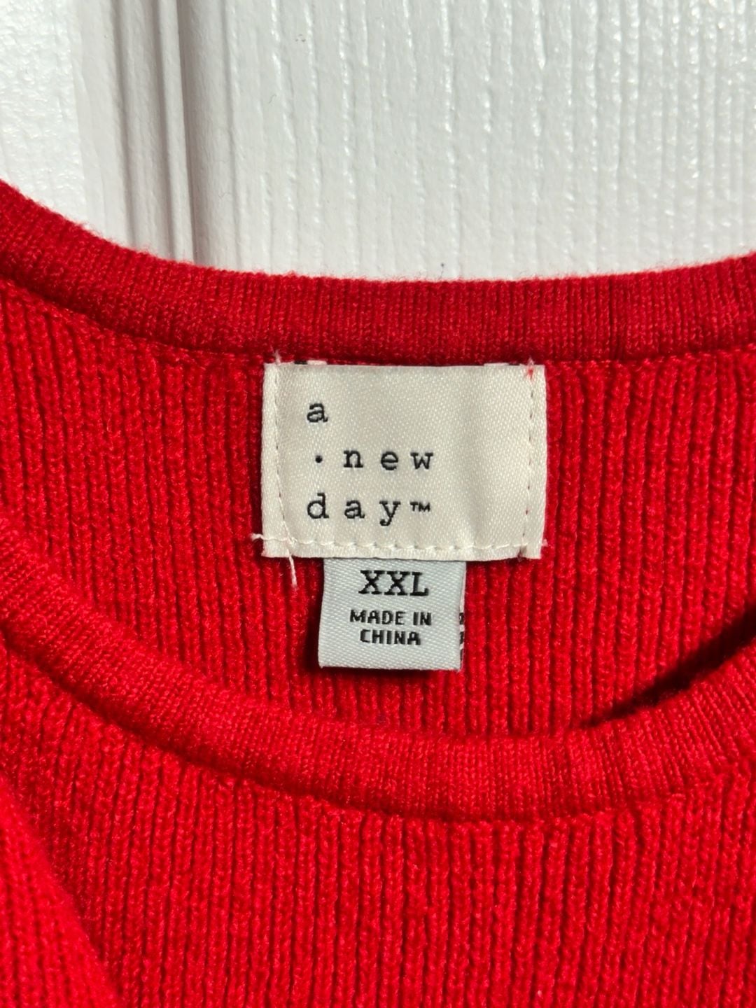 A New Day Ribbed Tank Top Size XXL Red Knit Sleeveless Sweater 4