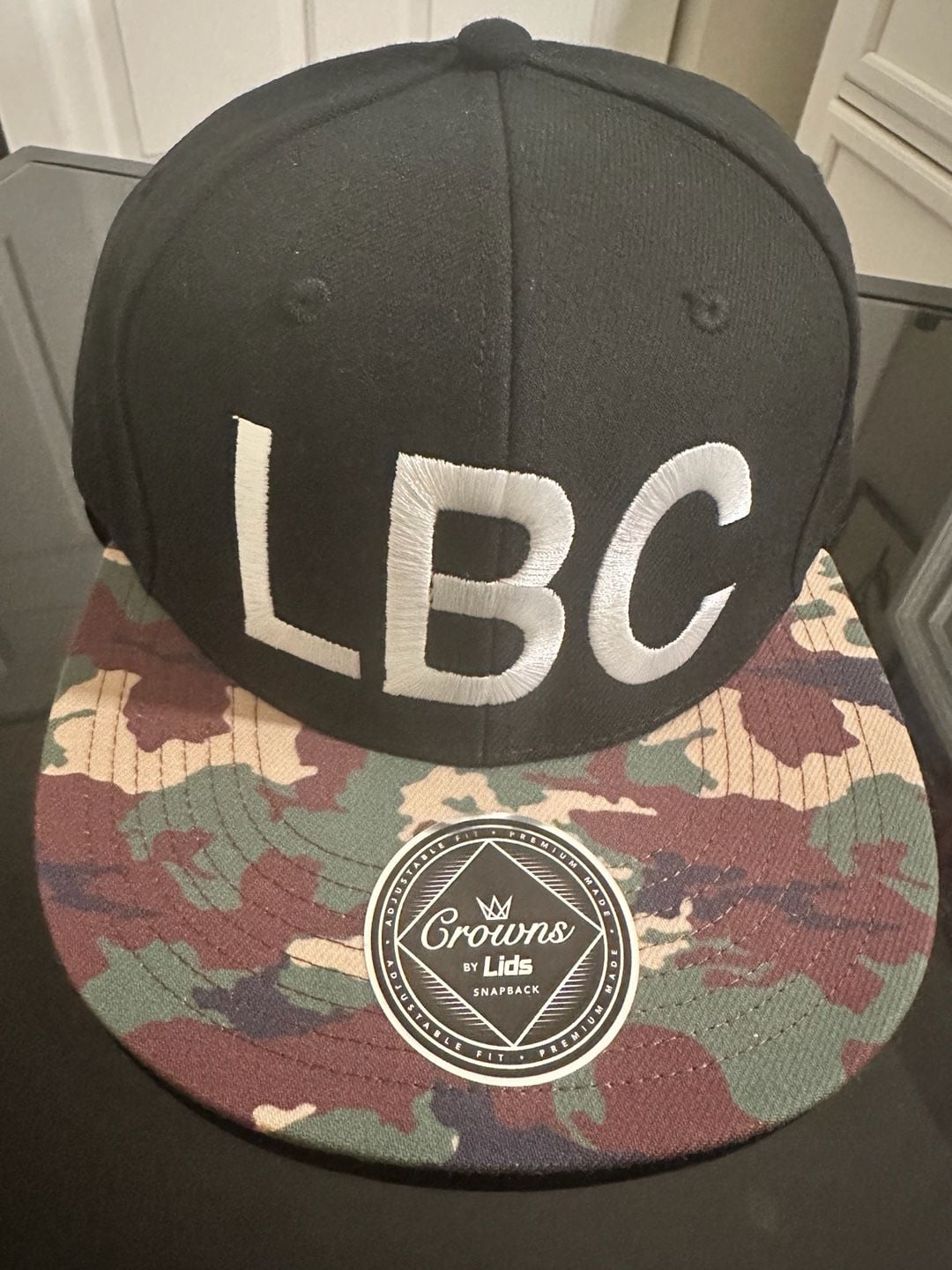 Crowns by Lids LBC Snapback Hat Black Camo 2