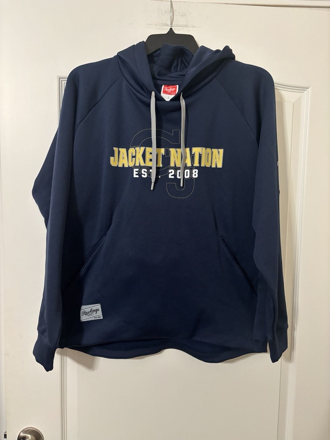 Rawlings Jacket Nation Hoodie Size Large Blue USA Graphic 3