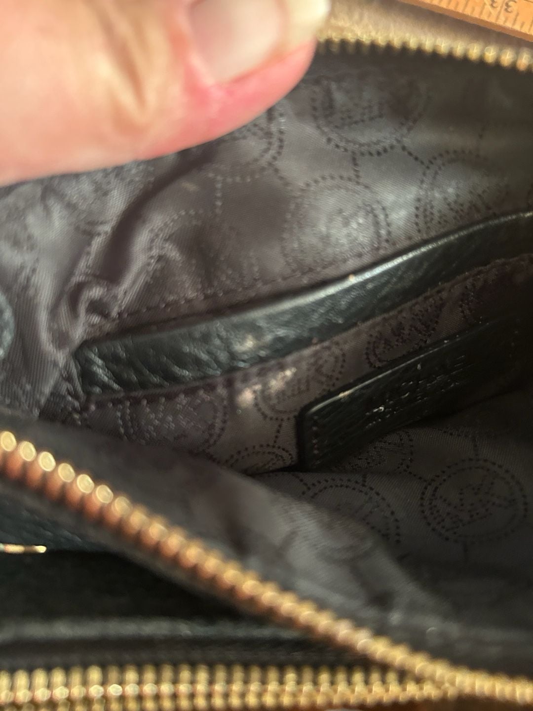 Michael Kors Black Leather Crossbody Bag Gold Hardware 8