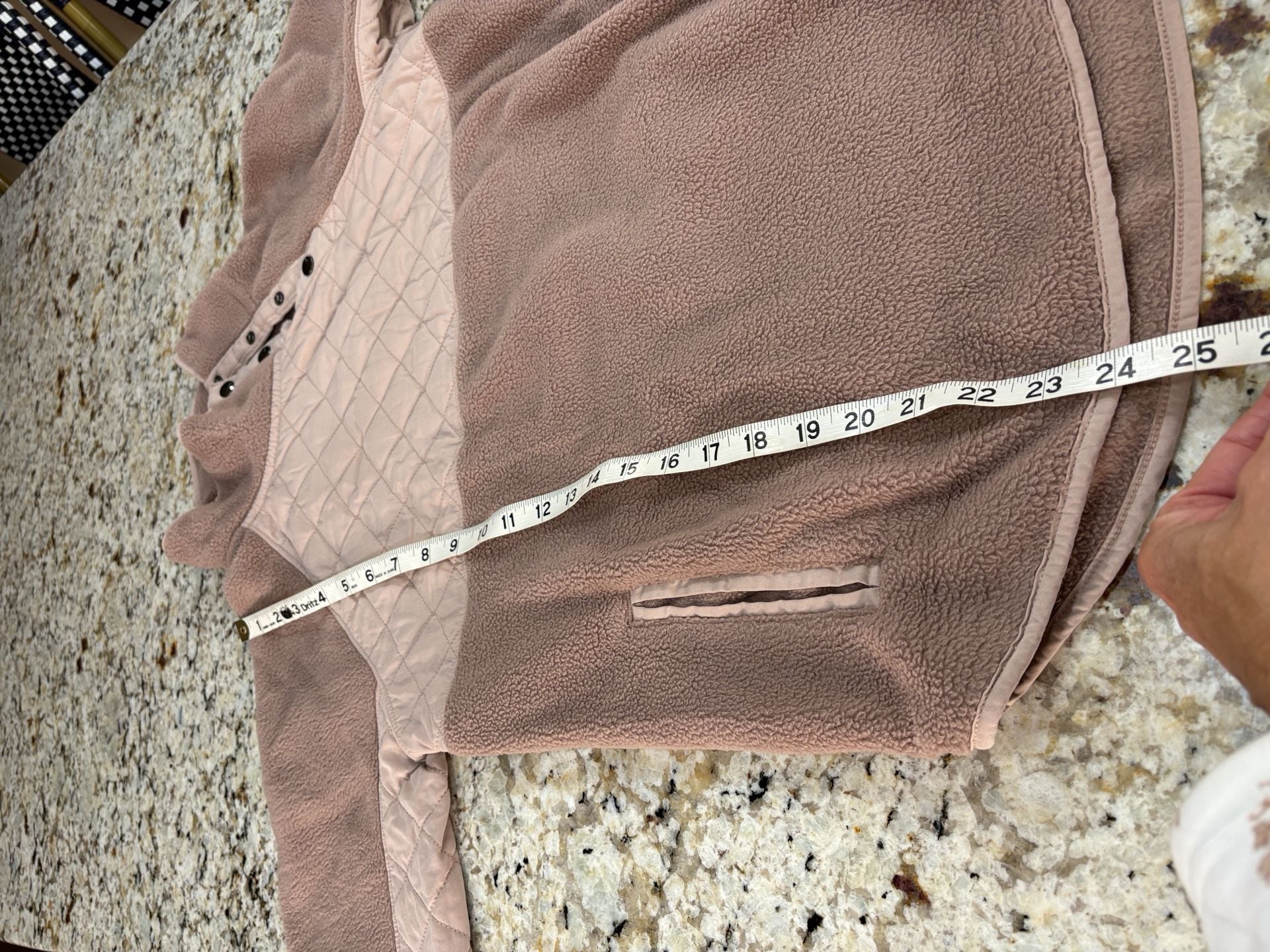 Abercrombie & Fitch Quilted Fleece Pullover Size M Pink Snap Neck Sweatshirt 4