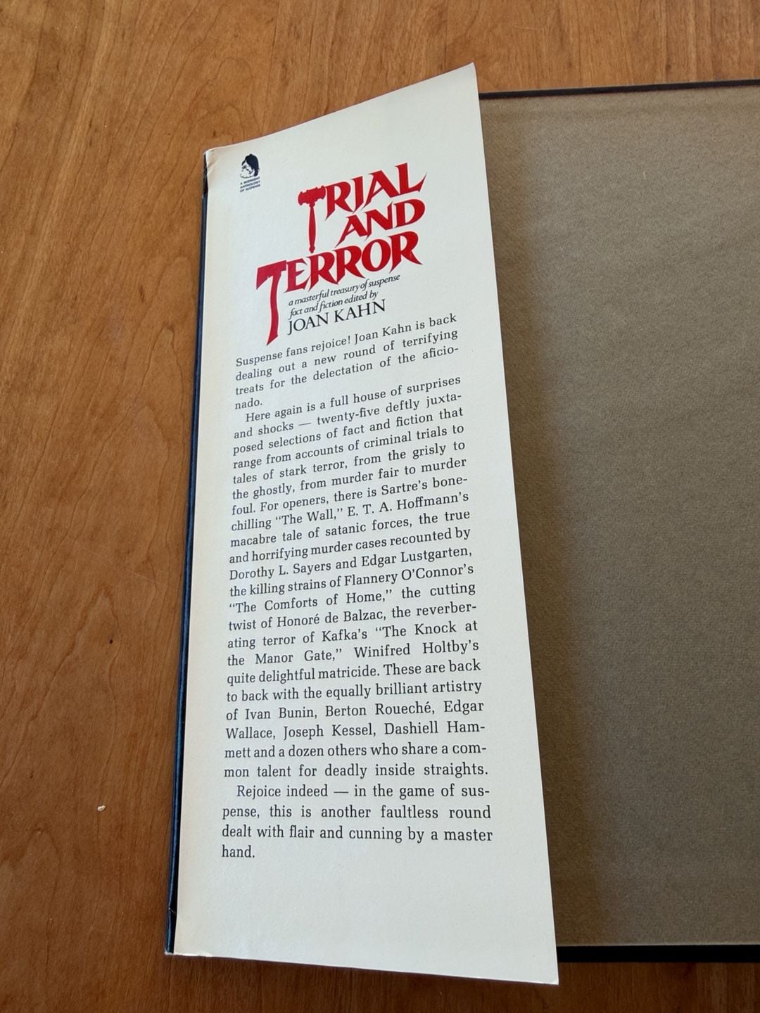 Trial and Terror first edition Edited by Joan Kahn 1973 Houghton Mifflin Hardcover 2