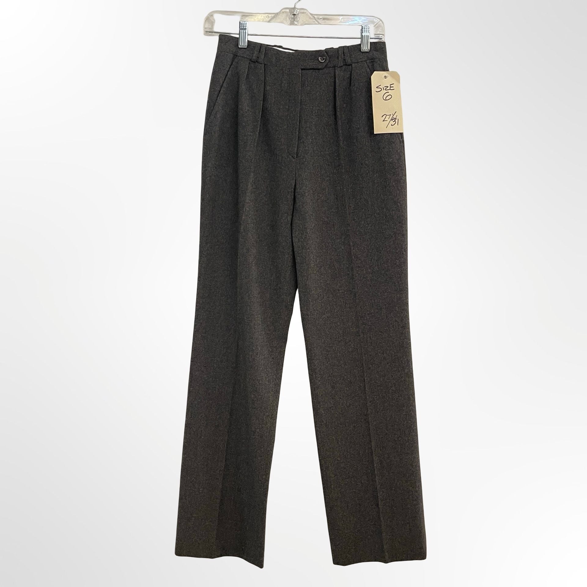 Alan Austin Co. Pleated Wool Pants Size 6 Gray Made in France 3