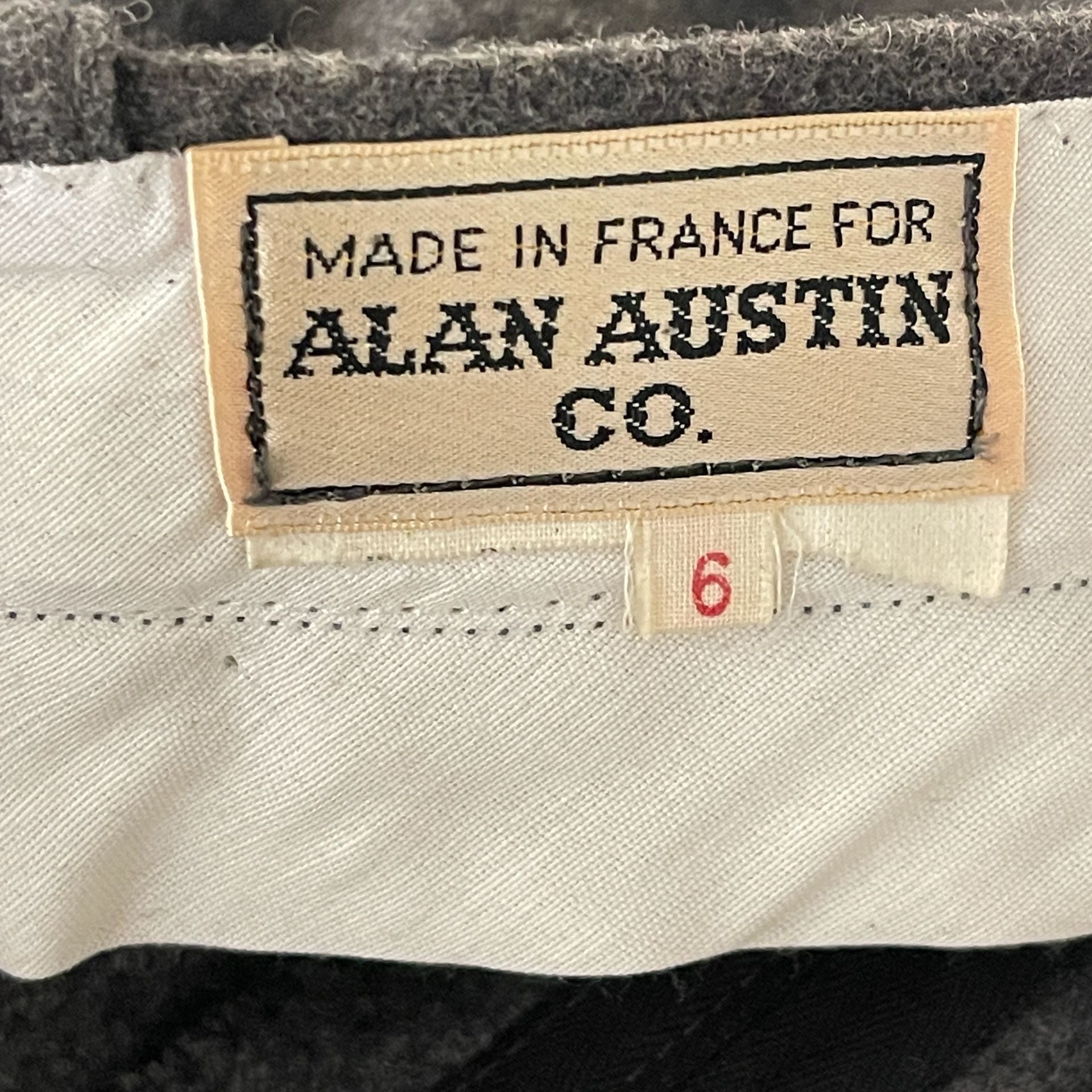 Alan Austin Co. Pleated Wool Pants Size 6 Gray Made in France 6
