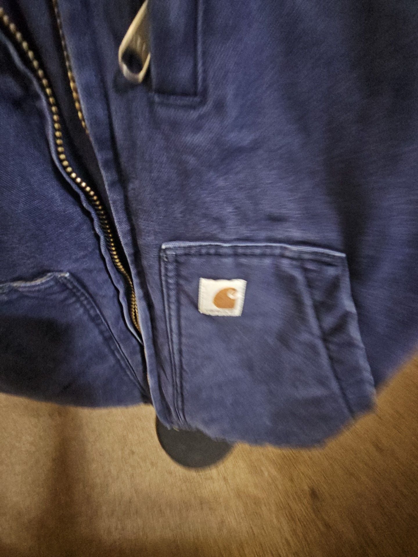 Carhartt Detroit Jacket Size M Blue Sherpa Lined Canvas Workwear 3