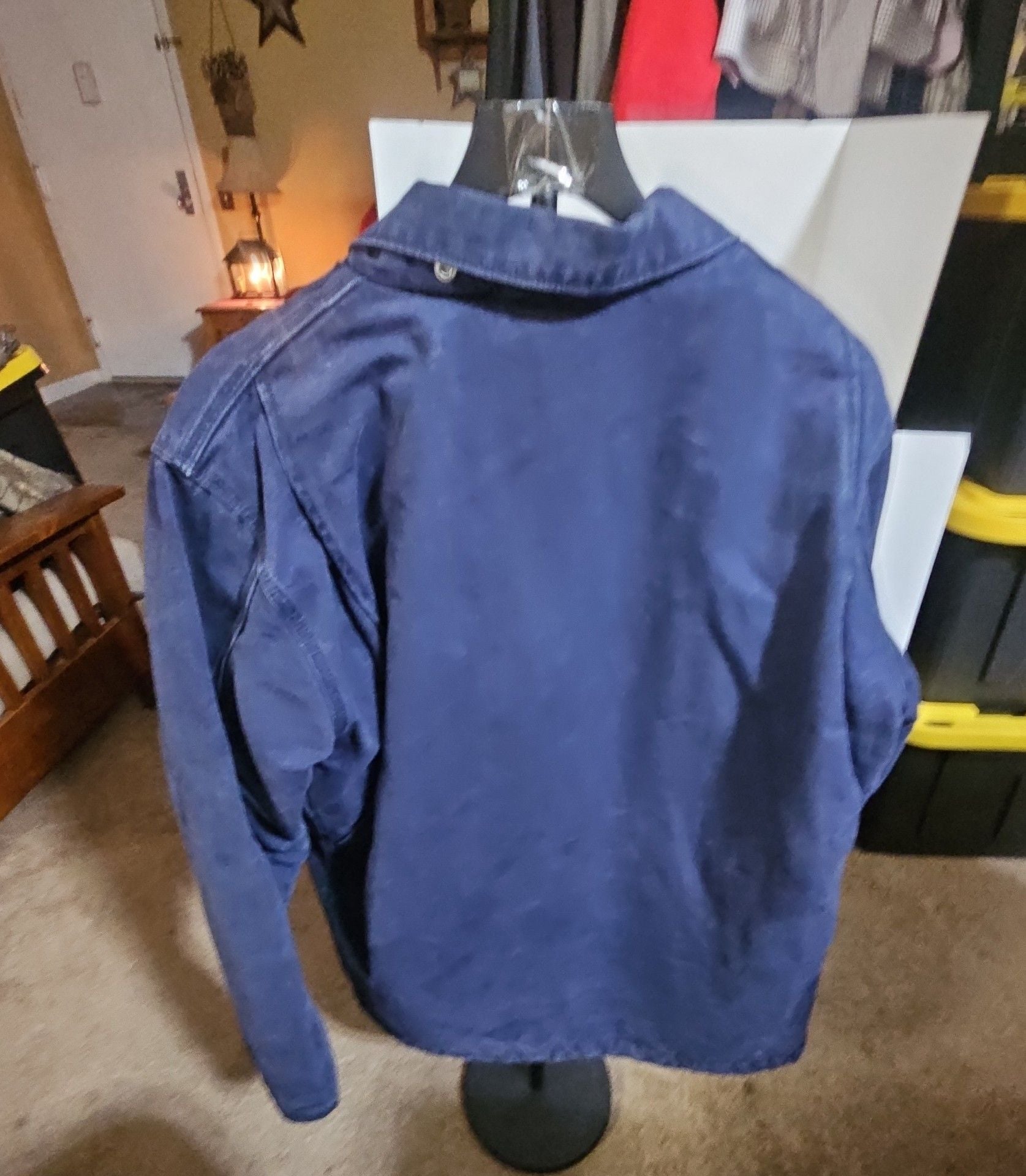 Carhartt Detroit Jacket Size M Blue Sherpa Lined Canvas Workwear 4