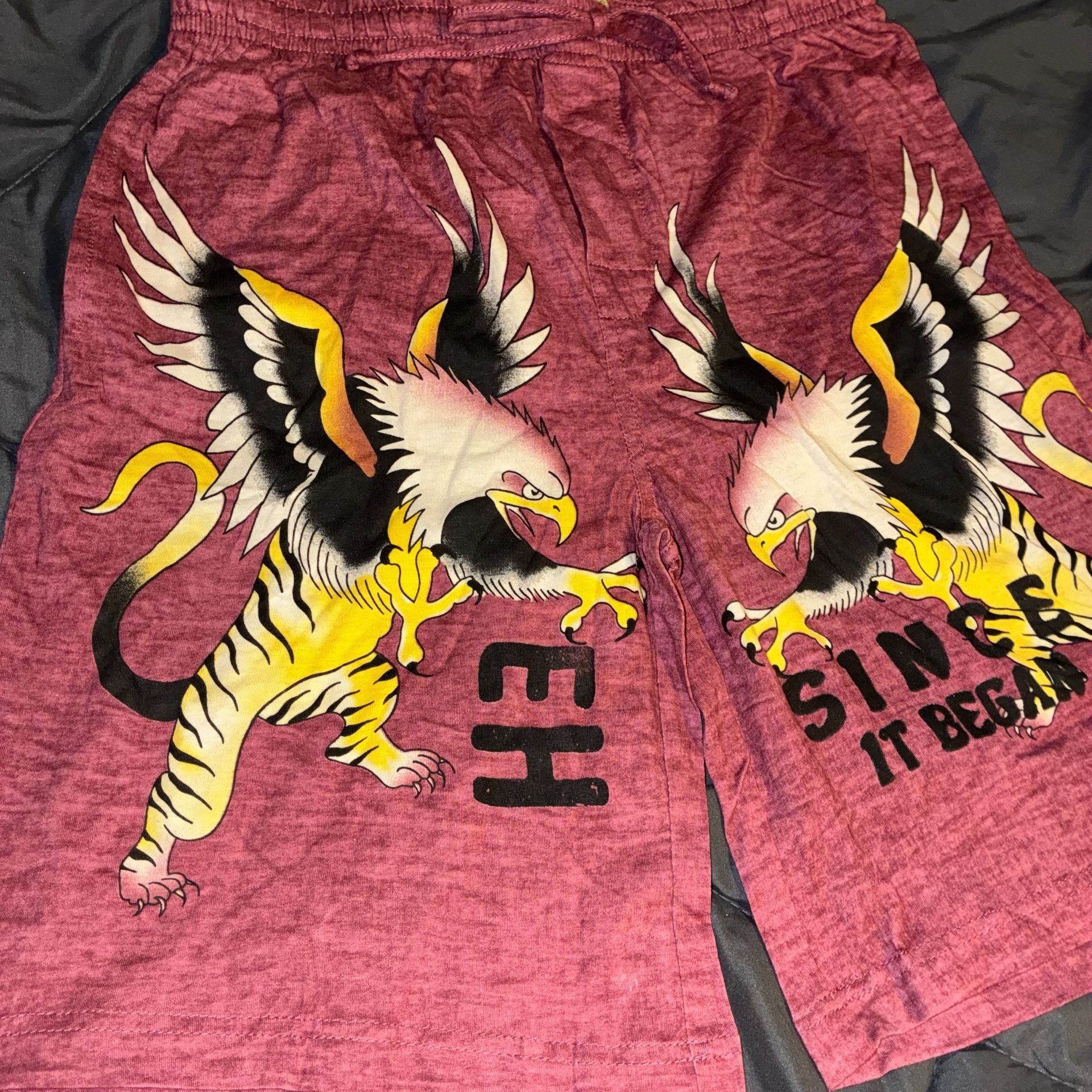 Ed Hardy Graphic Lounge Shorts Red 2